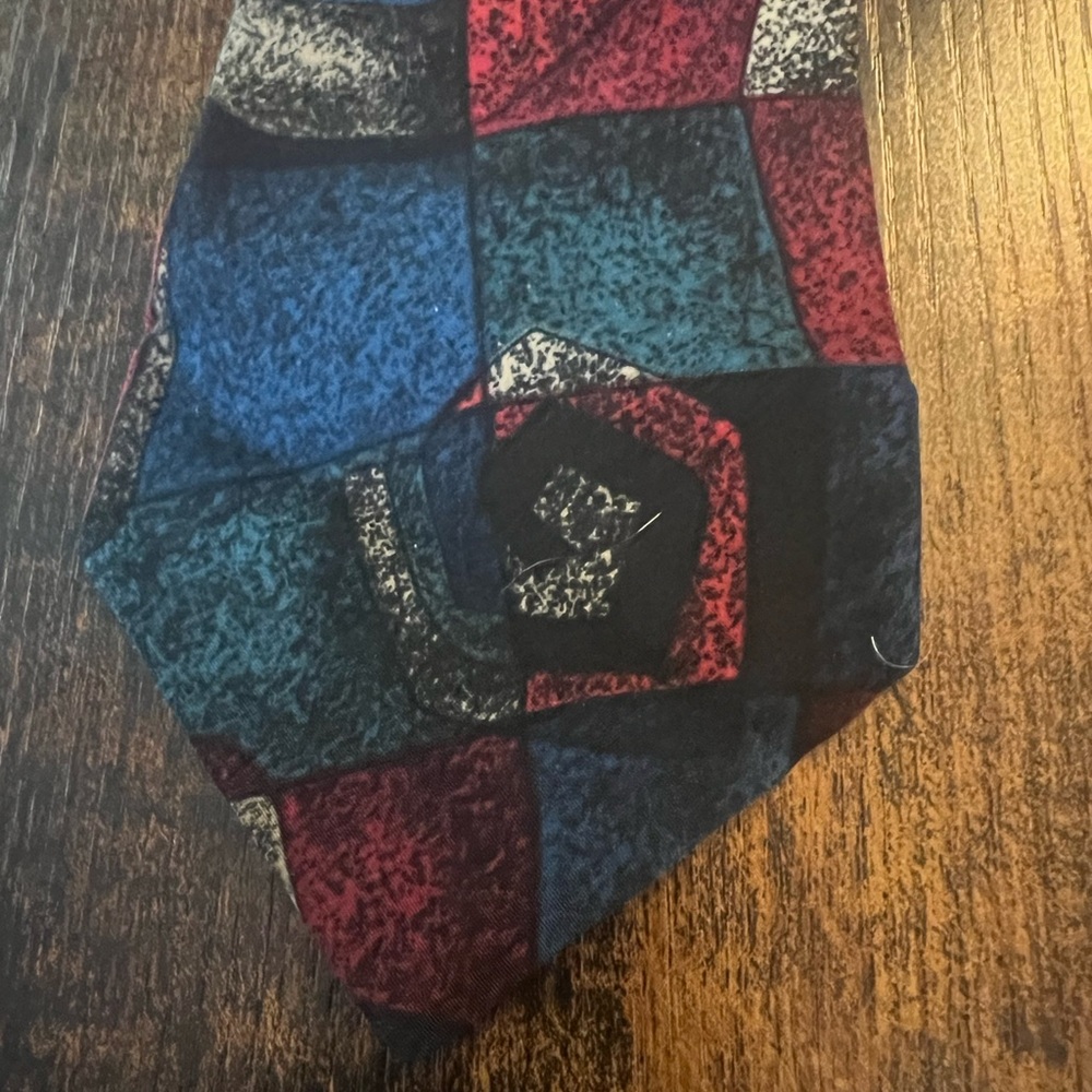 Geometric Patterned Tie - Multicolor Bugle Boy Vi… - image 2